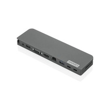 Lenovo USB C Mini Dock Iron Gray with 65W AC Adapter for Laptops and Monitors