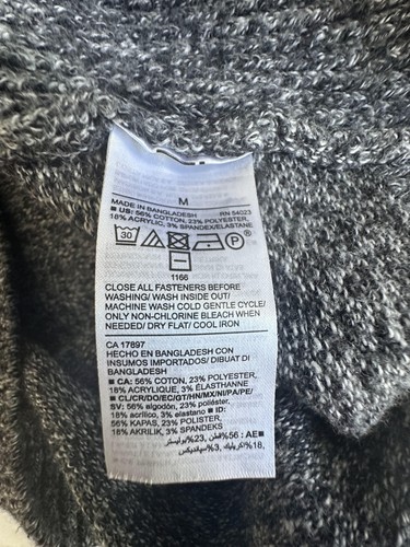 Old Navy Knit Sweater Mens M Gray Shawl Collar Button Fall Academia Grandpacore - Picture 6 of 8
