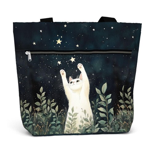 Large Tote Bag for Women. Aesthetic Shoulder Bag. Gift for Cat Lovers. Waterp... - Picture 1 of 7