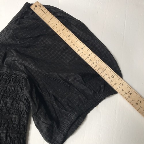 Old Navy Top Womens XXL Black Milkmaid Smocked Crop Peasant Cottage Boho Prairie - Picture 6 of 13