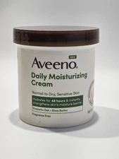 Aveeno Daily Moisturizing Cream Prebiotic Oat + Shea Butter Fragrance Free 15 Oz