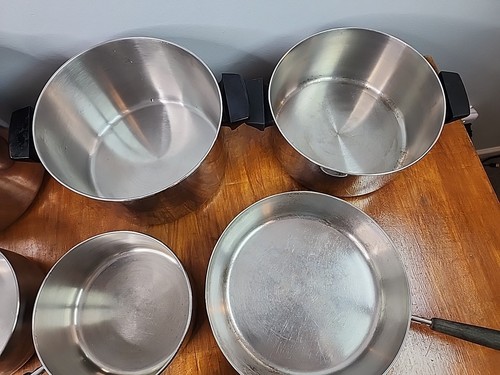 Revere Ware 1801 Stainless Steel Tri-Ply Bottom 16 Pc Set Vintage with Lids - Bild 6 von 24