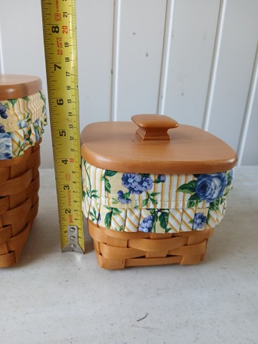 Vintage Longaberger Kanister Korb 4er Set mit Deckel Einlagen Schutz - Bild 5 von 9