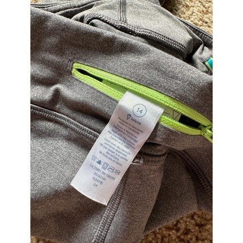 Lululemon Ivivva Scalloped Hem Leggings Grey Green Athletic Activewear Girls - Picture 2 of 6