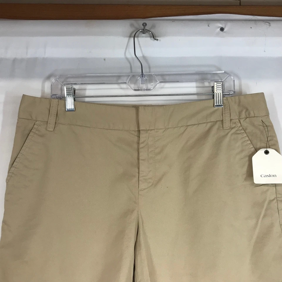 Pantalones Cortos Chinos Caslon Para Mujer Caqui Talla 12 Informales Comodidad Diaria Foto 2 de 4