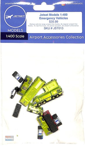 JST013 1:400 Jetset Models - Set di veicoli di emergenza aeroportuali (11 pezzi) - Foto 1 di 2