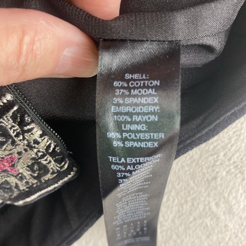 White House Black Market Floral Black and White Fully Lined Pencil Skirt Velour - Picture 10 of 13