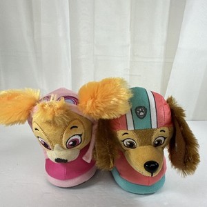 Nickelodeon PAW PATROL Toddler Slippers Liberty & Skye Plush 3D Girls Size 5-6