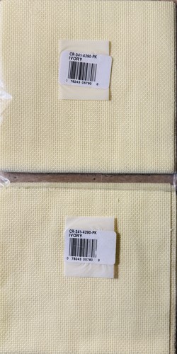 Lote de 2 puntos de cruz estándar plateados Aida 14ct.  Marfil 12"X18" ~ Charles Craft - Imagen 3 de 4