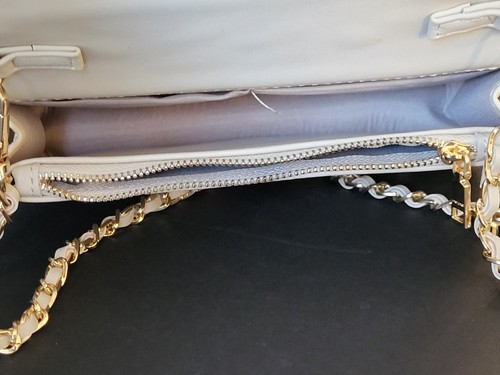 Bebe Los Angeles Beige Or Nude Cross Body Purse with Gold Chain - Picture 11 of 11