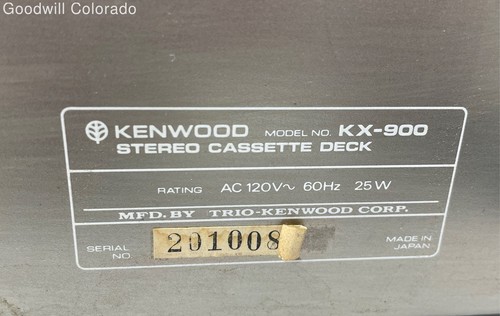 Kenwood Model KX-900 Stereo Cassette Deck - Picture 8 of 10