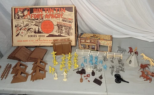 Vintage Louis Marx Rin Tin Tin Fort Apache Playset Rip Masters "Rusty" with Box