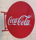 Original Vintage Double Sided Coca Cola Metal  Shop Coke Sign Advertising 24''