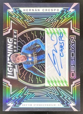 2021 Obsidian Lightning Strike Electric Etch Green #LS-HC Hernan Crespo Auto /5