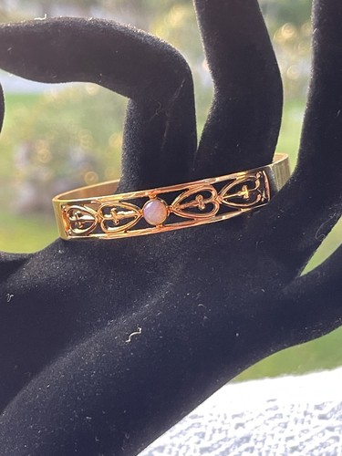 Vintage Avon Armband Opal Center Cabochon hell kupferfarben - Bild 10 von 23