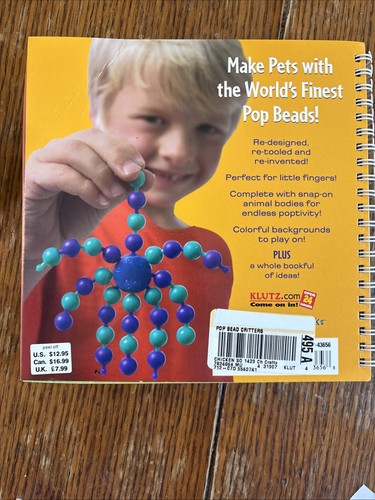Chicken Socks Pop Bead Critters - Paperback Book with Beads, Not Opened - Picture 9 of 13