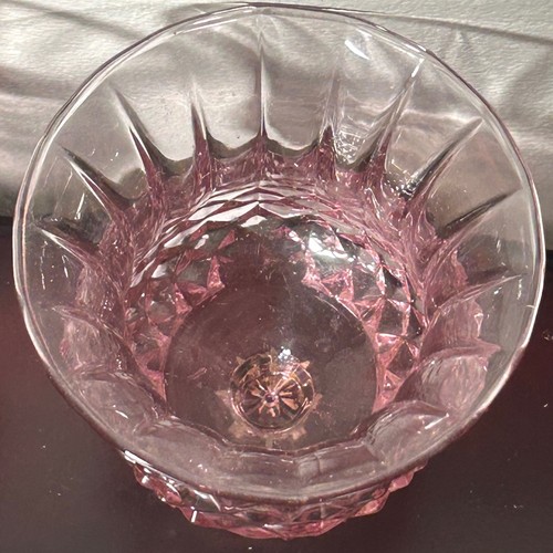 2er Set Rosa Glas Kerzenhalter Tulpenform Diamantschliff Home Interiors Homco - Bild 6 von 8