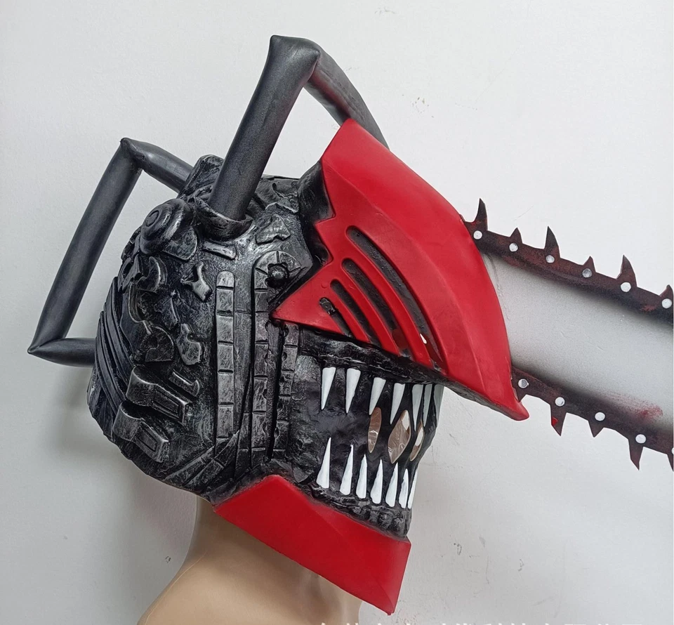 Chainsaw Man Helmet Latex Mask Arm Handsaws Wearable Halloween Cosplay Props Big - Image 3 of 4
