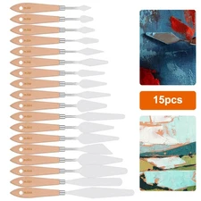 18x Oil Painting Palette Knife Set Stainless Steel Paint Scraper Metal Art Tools