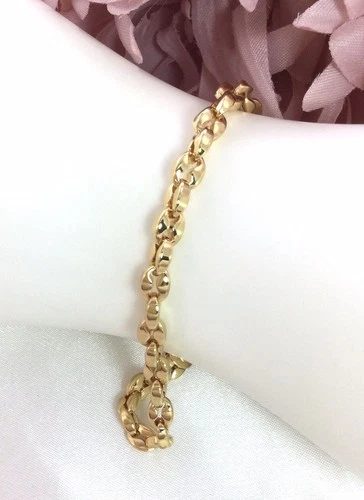 Vintage Jewellery Gold Chain Bracelet Antique Art Deco Dress Jewelry 20 cm