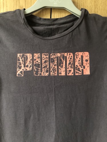 Ladies PUMA T-Shirt Size S -Grey With Pink Logo- Excellent - Picture 2 of 5
