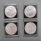 Lot (4)  1 oz ounce  AMERICAN SILVER EAGLES .999 Fine Silver 2011 2017 2019 2023