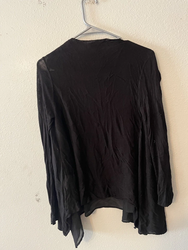 Cárdigan para mujer Simply Vera Wang frente abierto talla M negro manga larga Foto 2 de 4