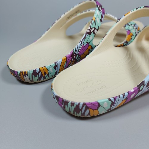Crocs Flip Flop Womens Size 8 Iconic Comfort Kadee Li Cream Summer Holiday - Picture 7 of 17