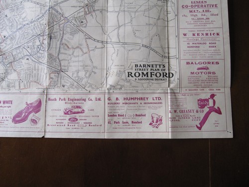 Romford Map Vintage Street Plan 1960, local illustrated advertisements - Picture 5 of 14