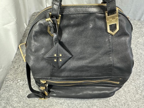 ALLIBELLE Arrowhead Convertible Tote Bag Italian Black Pebbled Leather NICE! - Bild 3 von 17