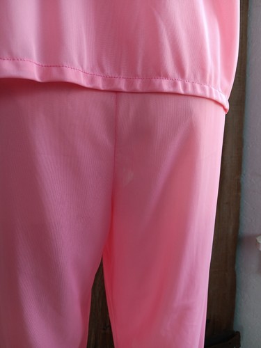 VTG 60s 70s Sears 3 Pc Pink Nylon Pajama Set Womens Sz 38 Robe Pants Top READ *A - Picture 5 of 24