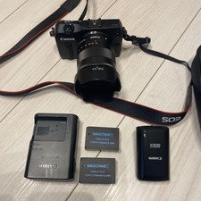 Canon EOS M Mirrorless Camera with EF-M 18-55mm Lens Black  3 Batteries Bag