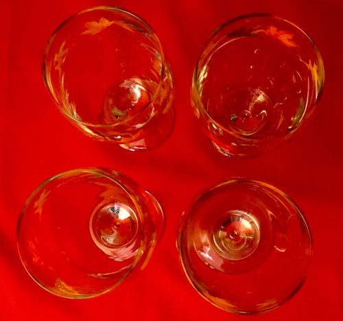 Vintage Libbey gestielte Herbstblätter Kelche - 4er Set - Bild 5 von 6