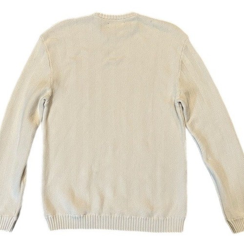 Suéter Pullover Tejido Espiga Chaps 100% Algodón - Grande Hombre - Crema - Imagen 2 de 5