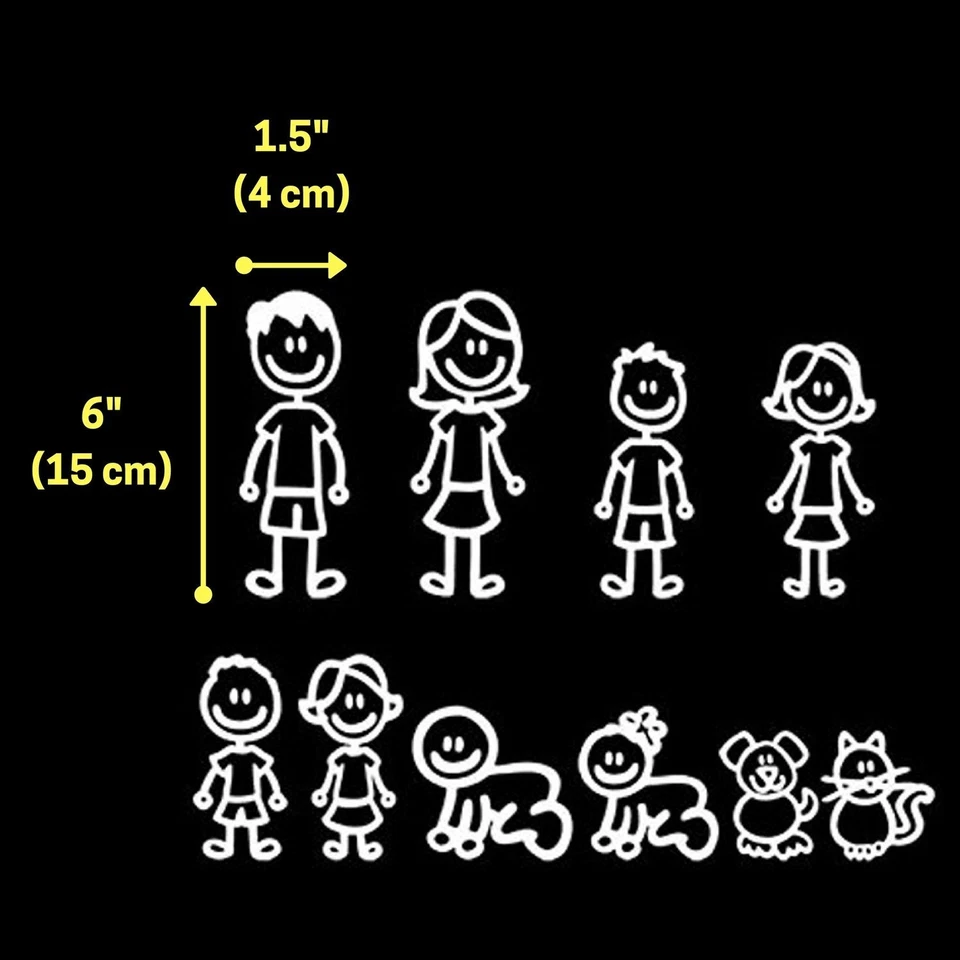 (Juego de 10) Paquete de calcomanías de coche familiar Foto 2 de 4