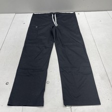 WonderWink Scrub Pants Mens M Black WonderWORK 500 Drawstring Cargo Medical