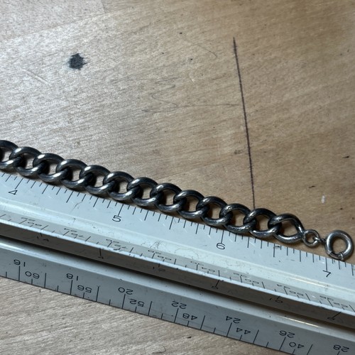 Vintage Sterling Silber Panzer Glieder Bettelarmband schwere Kette Schmuck -- K1 - Bild 8 von 18