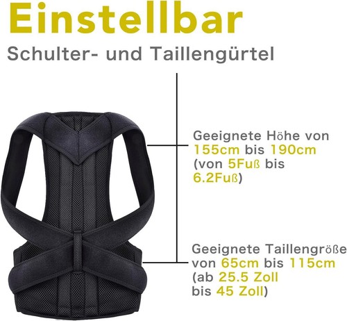 Rückenbandage Rückenhalter Geradehalter Haltungskorrektur Schulter Herren Damen - Bild 4 von 7