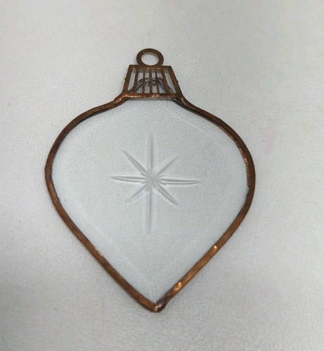 7 Beveled Clear Etched Glass Ornaments Copper Edge Stained Glass Handcrafted VTG - Picture 12 of 18