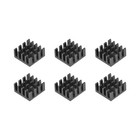 7x14x14mm Black Aluminum Heatsink Thermal Adhesive Pad 3D Printers 6Pcs