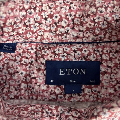 Camisa Eton Floral Calce Ajustado Hombre Talla L - Imagen 9 de 9