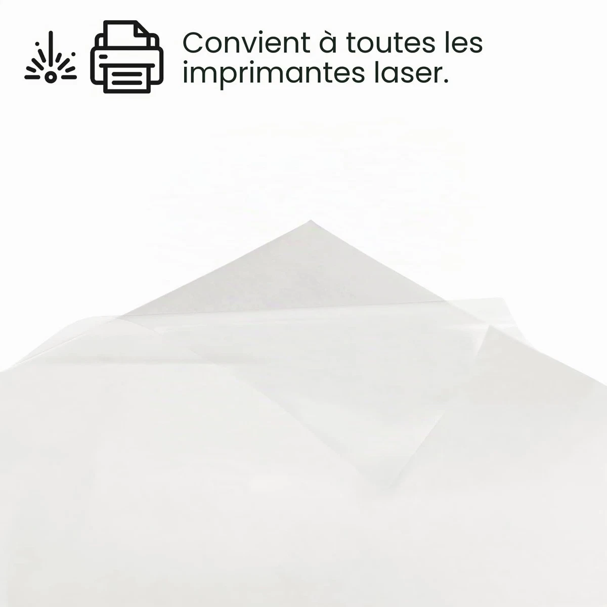 Folaser 10x Film Autocollant Transparent A4 210 x 297 mm Papier Laser pour Mat
