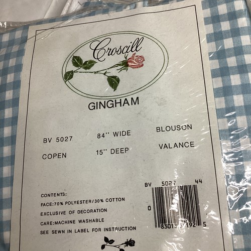 2 CROSCILL COPEN GINGHAM BLUSA CENEFAS - 84” X 15” AZUL CLARO c3 - Imagen 5 de 5