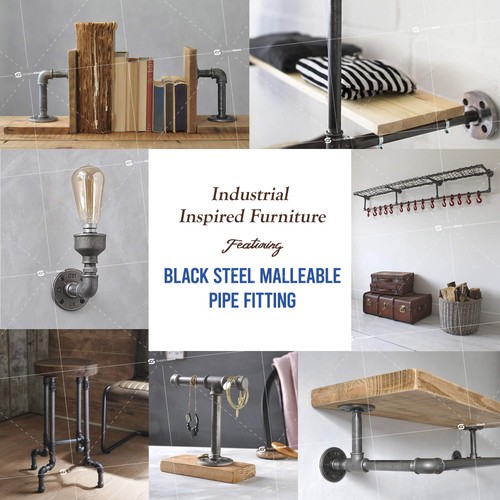 Supply Giant 1/2 Inch Black Pipe Assortment, Heavy-Duty Malleable Threaded Ni... - Bild 9 von 9