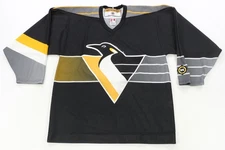 Rare Vintage KOHO Pittsburgh Penguins Robo Penguin Gradient Jersey 2000s Black L