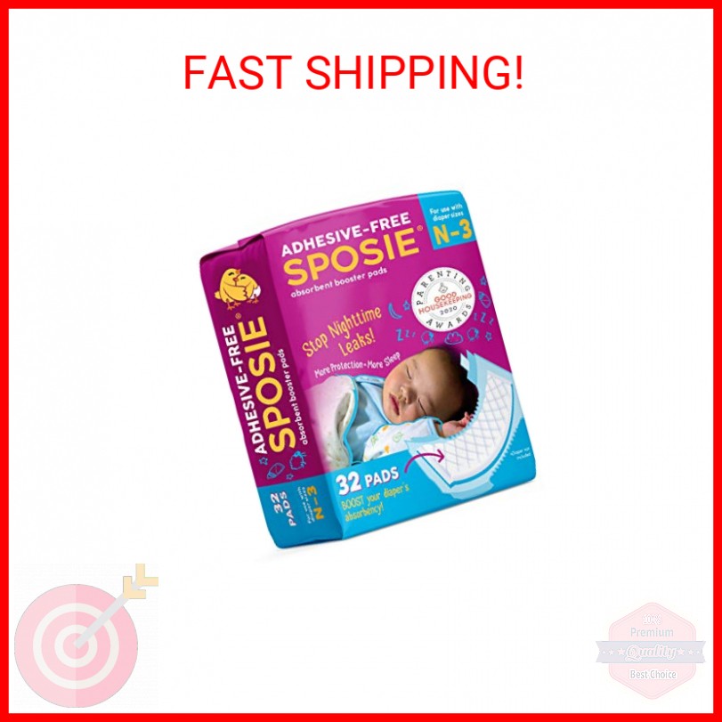 Sposie Booster Pads, Stop Overnight Diaper Leaks, Fits sizes Newborn 1 2 3, No A