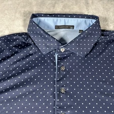 Greyson Shirt Mens 2XL Blue Geometric Icon Golf Polo Performance Stretch