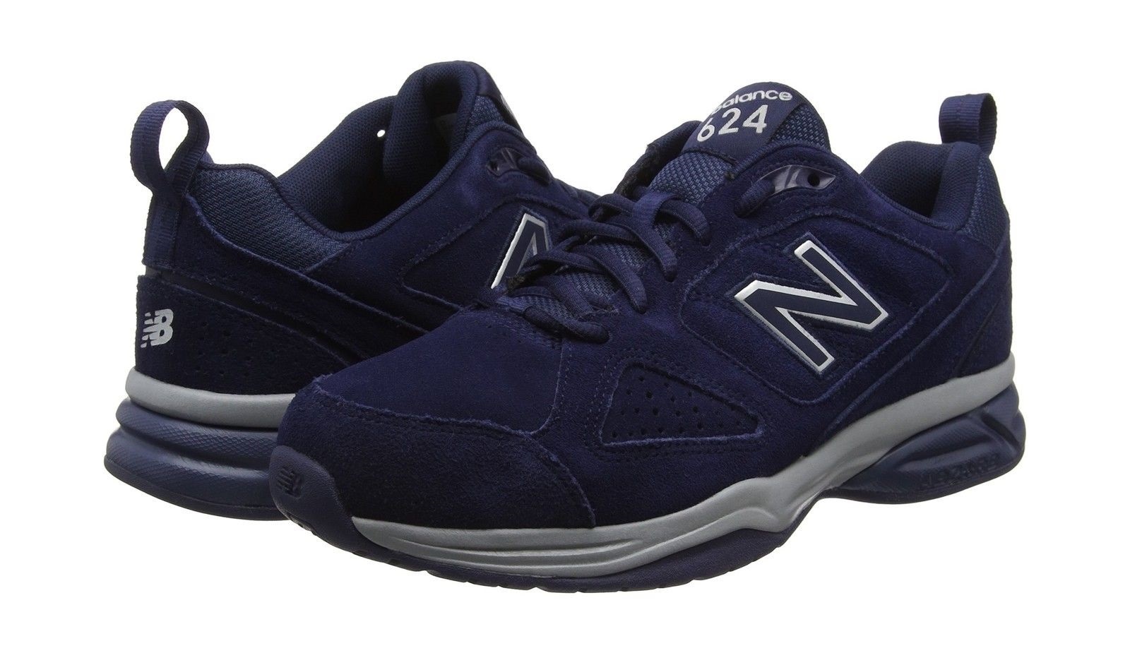 New Balance MX624NV4 Men's Extra Wide Fitting Trainer Shoes Navy Suede