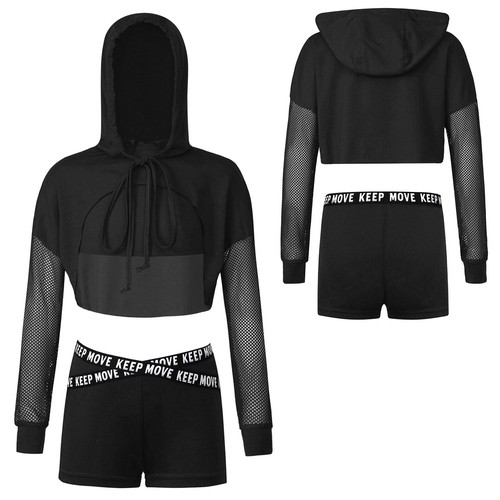 Children Girls Tracksuits Skinny Activewear Cropped Outfits Training Sportwear - Picture 14 of 28