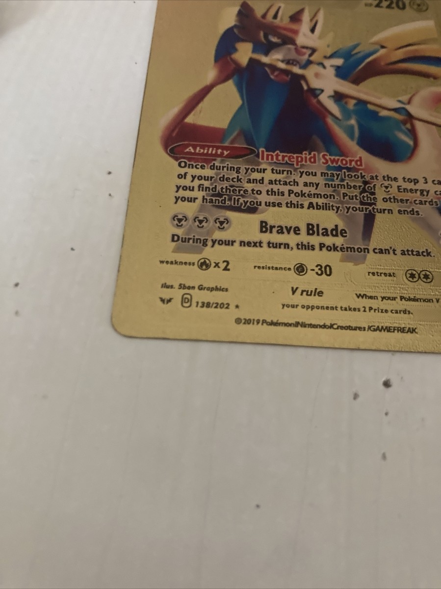 Zacian V 138/202 Sword & Shield HOLO RARE Pokemon Card